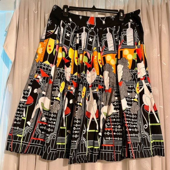 Lindy Bop Black and Multicolor A-Line Skirt - Picture 2 of 4